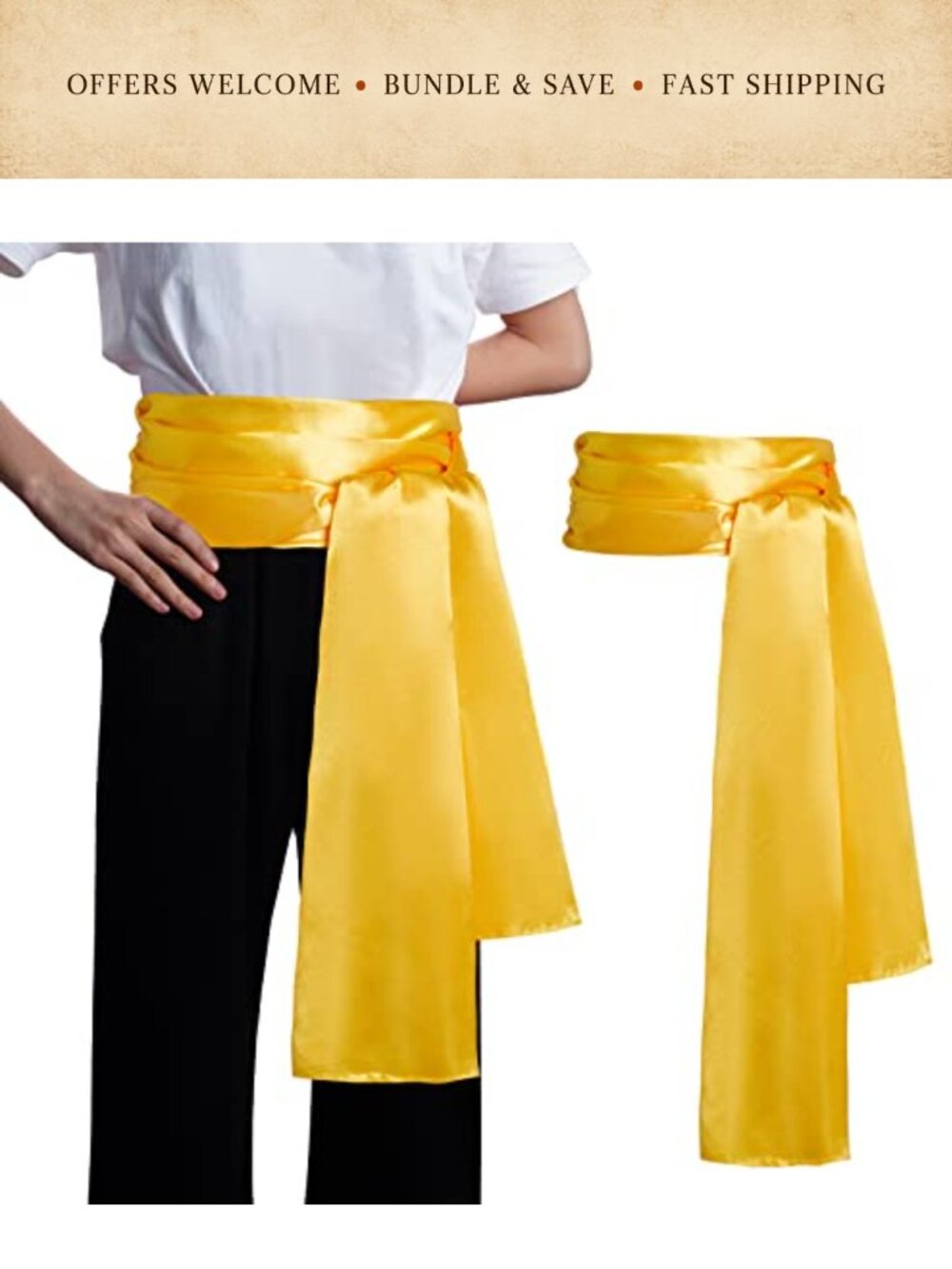 Satin Pirate Sash Medieval Renaissance Halloween Costume Waist Belt